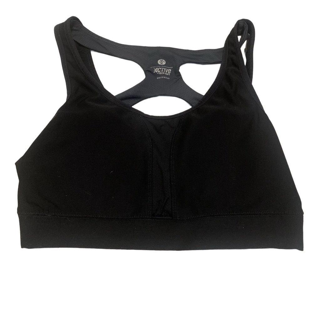 💜 Old Navy Active Black Cross-Back Sports Bra - Size M